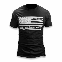 TOPS Flag Logo Black T-shirt